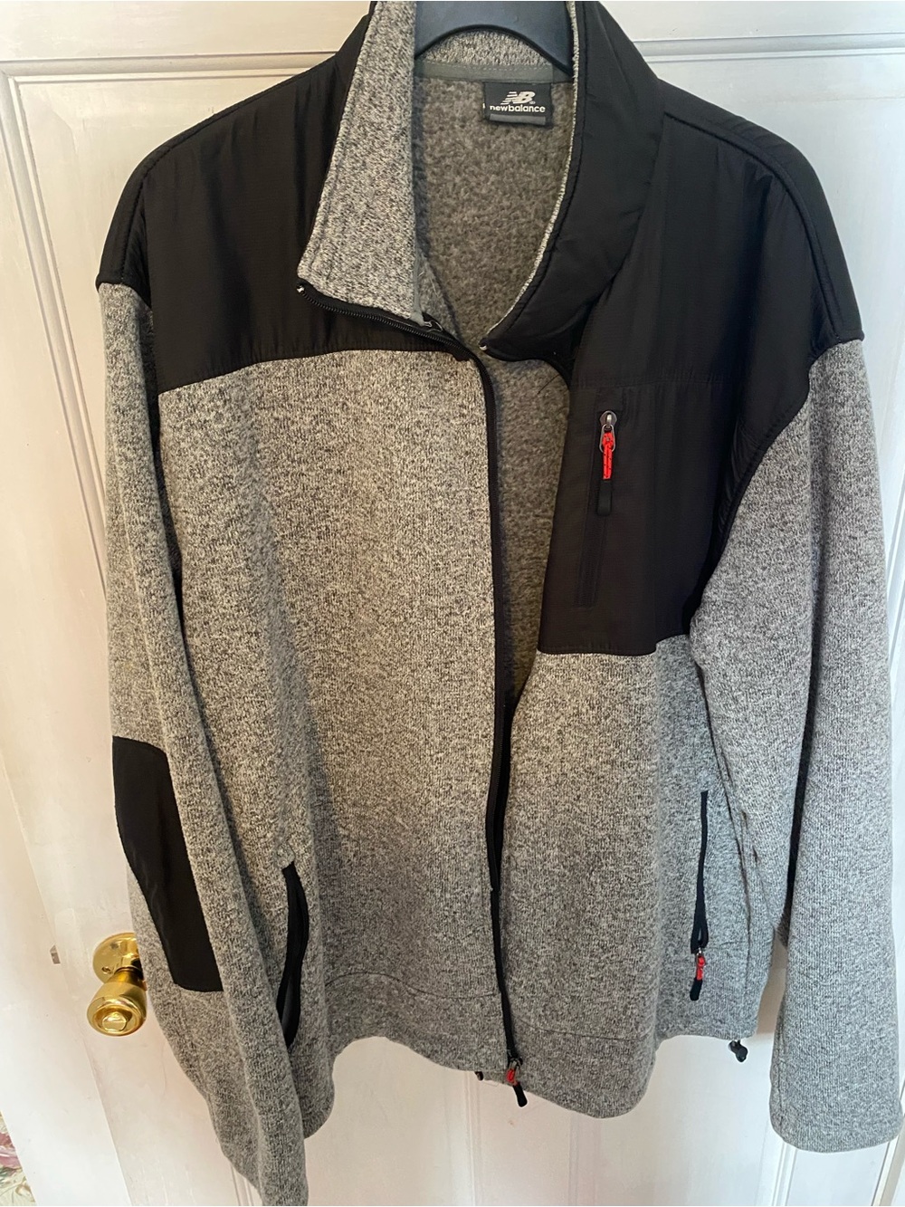 New Balance Grey and Black Lightweight Fleece Shirt Jacket